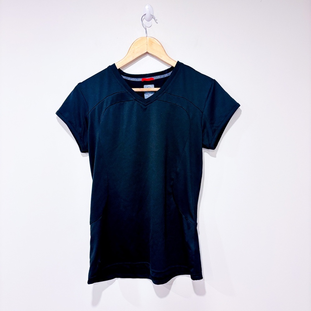BLACK‎ MOUNTAIN black V-neck activewear sports t-shirt | Large *